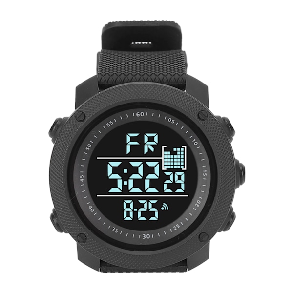 Vattentät Multifunktionell Utomhus LCD-Klocka Digital Armbandsur för Löpning Cykling Bergsklättring Fritidsaktivitet Svart Färg Sport Tracker