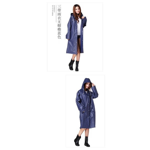 Mode Regnkappa EVA Miljövänlig förtjockad Regnkappa Vuxen Regn Poncho i ett stycke Huva Dragsko Fläckig Avslappnad BLUE1 105cmx126cm x78cm