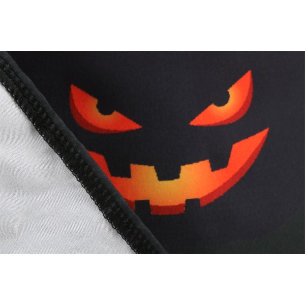 Kvinnors Halloween Spets Temperament Casual Kortärmad Slim Positionering Printed Swing Party Klänningar black XXXL