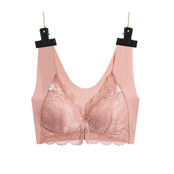 Kvinnors skönhet Baksida Stängning Väst BH Plus-size Breda remmar Sexig spets BH-lös väst Underkläderskorsett pink XL