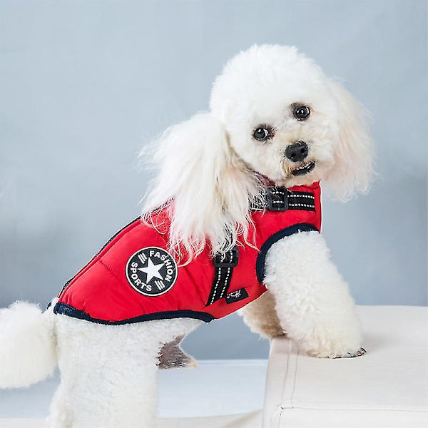 Stor Hundjacka med Selar Vinter Varm Hundkläder Vattentät Red 4XL