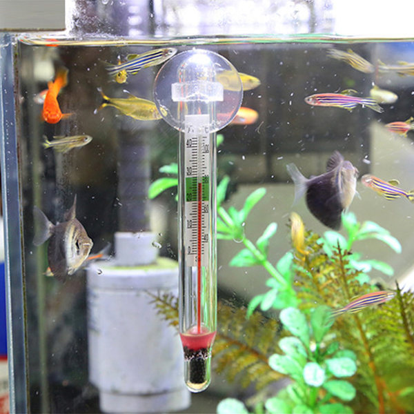 Nedsänkbar Akvarietermometer med Sugkopp, Glasfisk Tank Vattentemperaturmätare, Noggrann och Hållbar, Lätt att Läsa