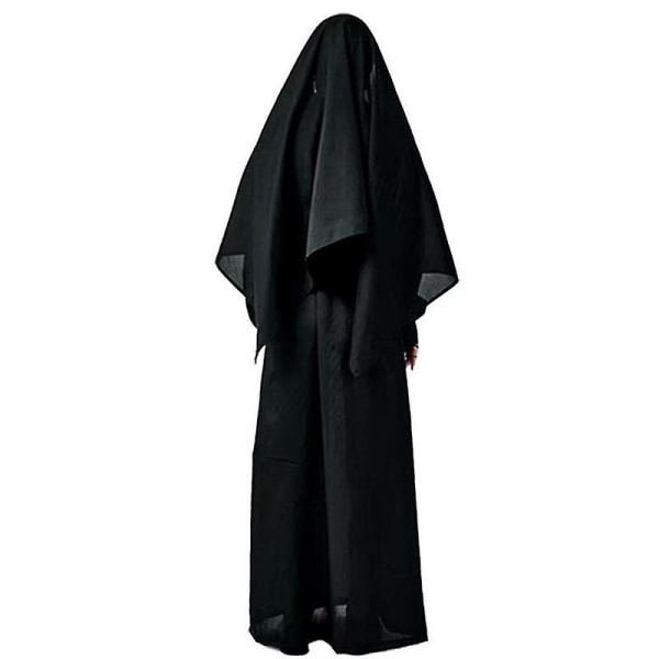 The Nun Cosplay Svart Lång Klänning Scraf Kostym kompatibel Kvinnor The Conjuring Cosplay Vuxen Halloween Skräck Ghost Fancy Dress