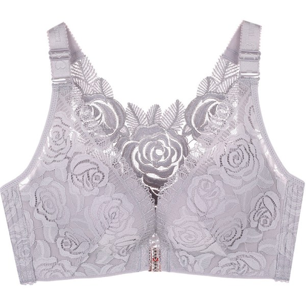 Floral Secrets Comfort Rose BH, Comfort Rose Lift BH, Front Stängning Push Up Trådfri och sömlös BH Milk Ash 48/110D