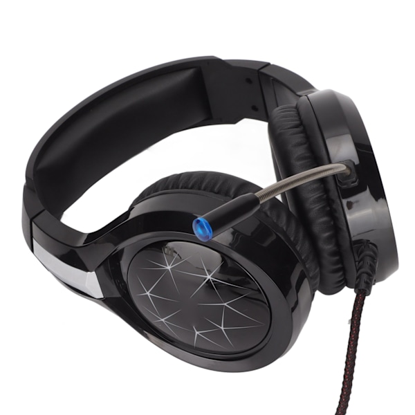 PS5 PC Brusreducerande Stereo Gaming Headset med Mikrofon, LED-Ljus, Mjuka Öronkuddar, Över-Örat USB-Kablad Hörlurar för Upplevelserik Spelupplevelse