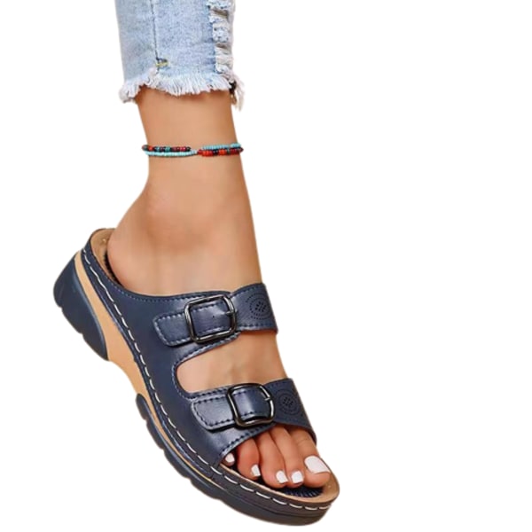 Girls Clarks Casual Summer Sandals Crown Bloom K blå 43