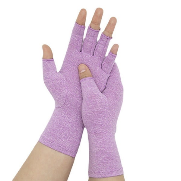 Artrithandskar,kompressionsartrithandskar för smärtlindring Reumatoid artros och fingerlösa handskar i karpaltunneln Taro Purple L