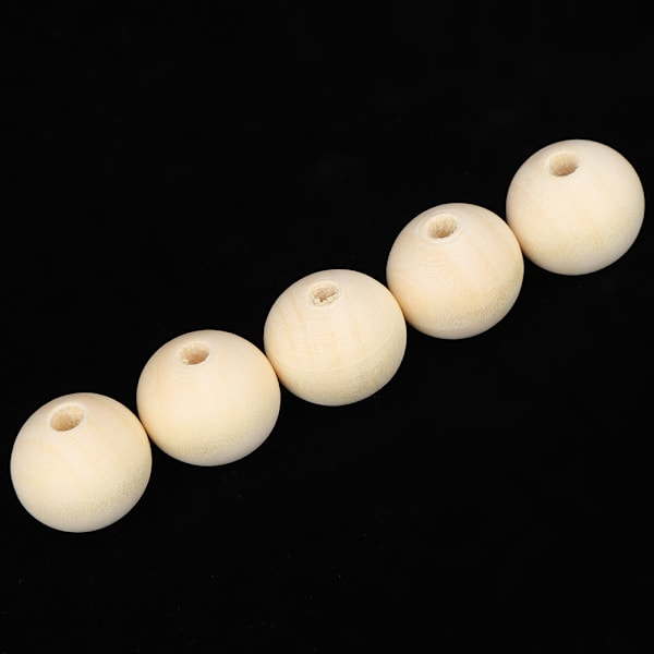 20mm Runda Naturliga Träpärlor Kit 100st DIY Smyckestillverkning Tillbehör för Armband Halsband Hantverk
