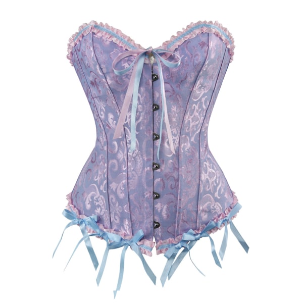 Sexiga Korsetter Klänningar För Kvinnor Plus Size Kostym Overbust Burlesk Korsett Och Mini Kjol Set Tutu Corselet Blue L