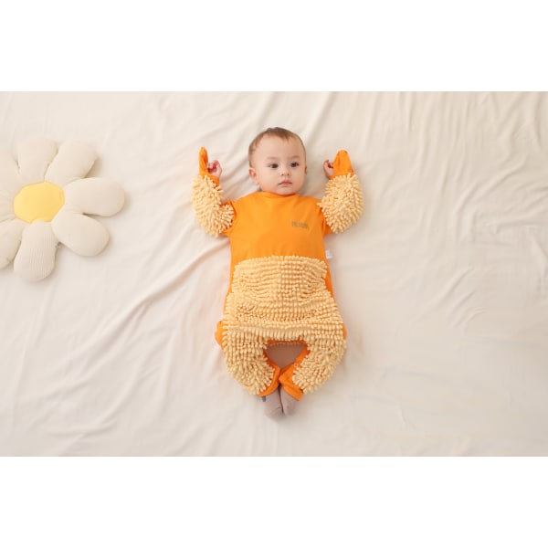 Baby baby krypkläder barnkläder i ett stycke dragkedja anti-smuts höst och vinter BLUE 100cm