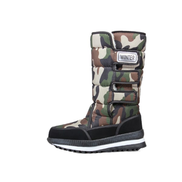 Snowboots Herr Vattentät Herr Vinterkängor Med Päls Vinterskor Halksäkra Herrstövlar Plattform Tjock Plysch Varm Plus Size Women-Green 42