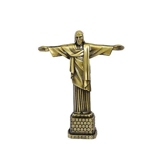 1st 18cm Metall Brazil Crist Redentor Jesus Figurine Christ The Redeemer Statue Jesus Christ Staty Katolsk present Heminredning gold
