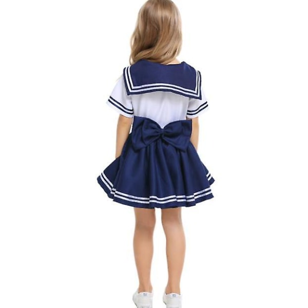Barn sjömansdräkt Marinblå outfit kostym pojkar flickor skoluniform 105-115cm