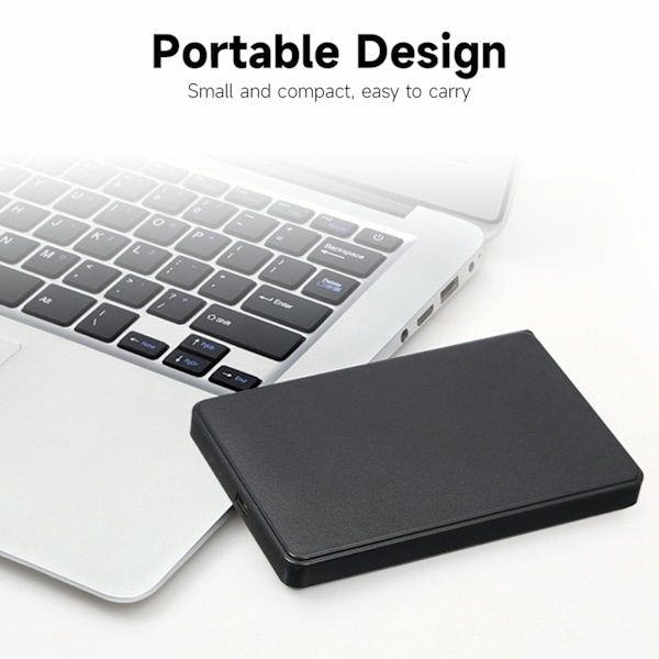 Portabel 750GB USB3.0 & USB3.1 Hög Hastighet Mobil Hårddisk, Stor Kapacitet Stötsäker Extern Hårddisk, Plug and Play, Svart