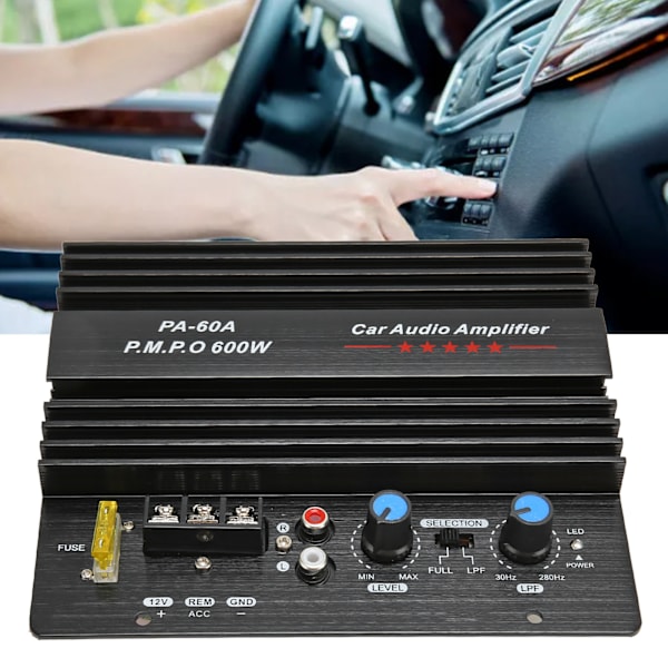 12V 600W Högpresterande Bil Ljudförstärkare Kretskort för Bas Subwoofer, 12V Effektstärkare Kretskort med Högkvalitativt Ljud för Bilar