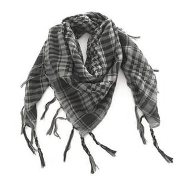 Arab Keffiyeh Army Tactical Palestine Scarf Sjal KaFE Wrap. Black Gray