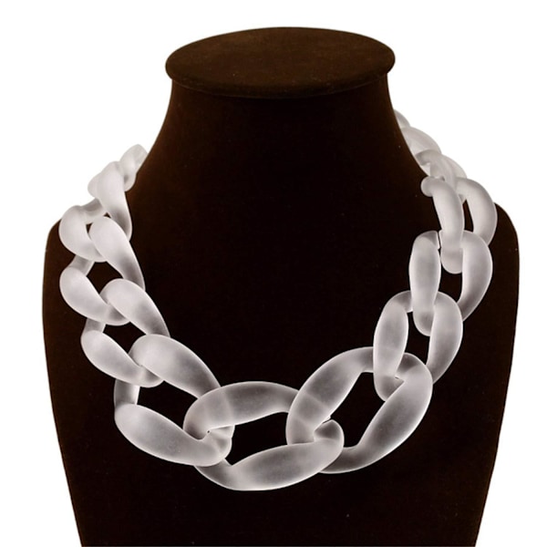 Vintage Resin Akryl Halsband Chunky Choker Statement Bib Kedja Halsband Hängsmycken Frosted Ash