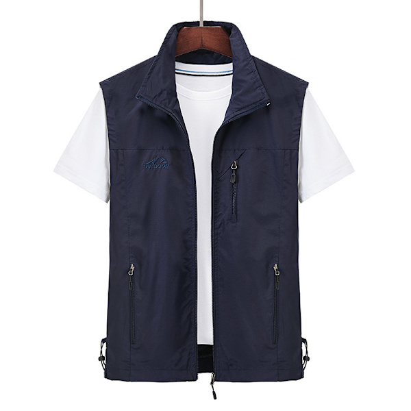 Vår-Sommar Herr Tactical Outdoor Bergsklättring Fiskeväst Andningsbar Multifunktionell Väst blue 4XL