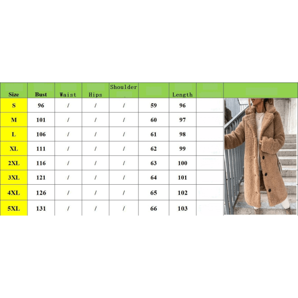 Cashmere Elegant Commuter Varm höst/vinter fluffiga långärmade lapel dam plysch topp lång kappa S-5XL brown 4XL