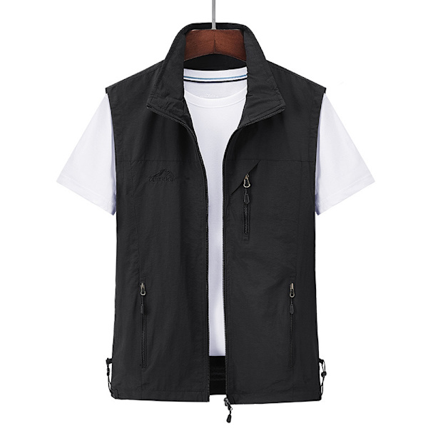 Vår-Sommar Herr Tactical Outdoor Bergsklättring Fiskeväst Andningsbar Multifunktionell Väst black 5XL