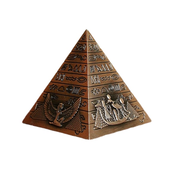 Egypten Metal Pyramid Miracle Plating Resor Souvenir Sparburk Pyramid Model grey 10x10cm