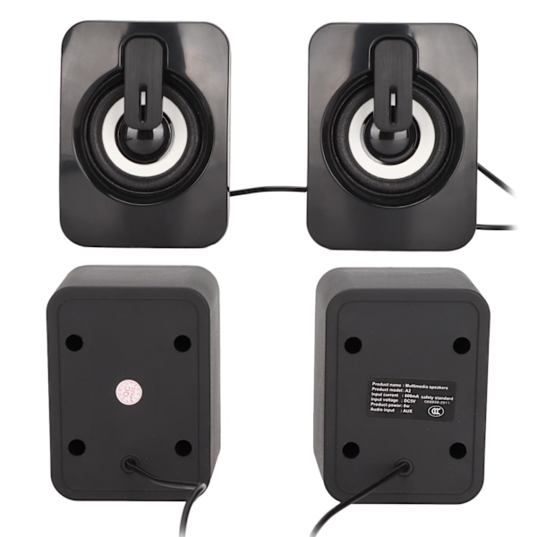 Mini Stereo Datorhögtalare USB-driven Trådbunden Liten Klar Basljud för Desktop PC Laptop