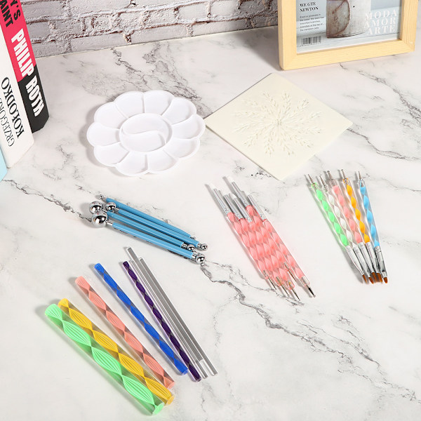Art Dotting Verktygssats 32-Delar, Målningsverktyg för Nail Art Hantverk Målningsritningssats för DIY Hantverk Ritningssats