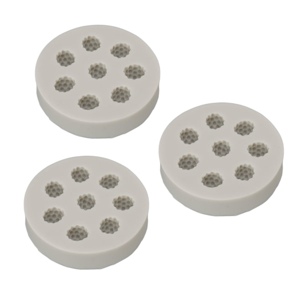 Silikonform för Tårta i Hallonform, 3-pack, Flexibel Mjuk Grå DIY Bakform för Enkel Avformning, Perfekt för Marsipan, Choklad och Tårta Dekoration