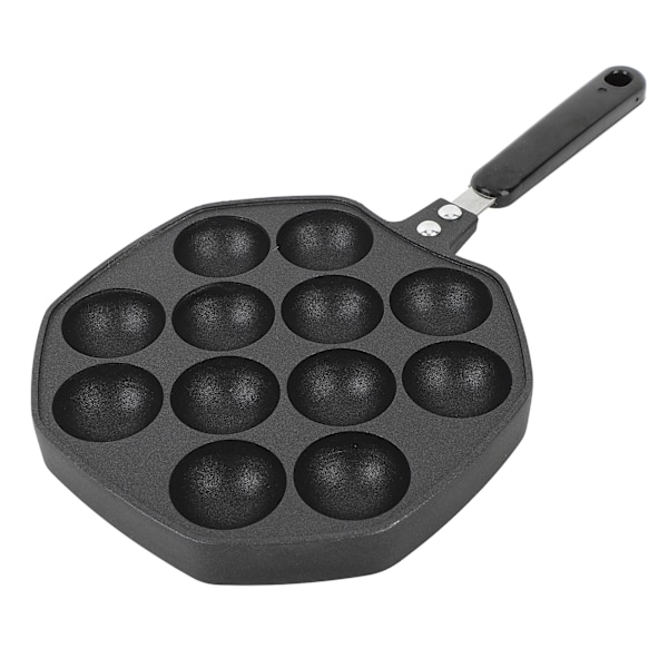 Aluminium Takoyaki Panna 12-Formar Icke-Klibbig Stekpanna för Bläckfiskbollar, Pannkakor, Hållbar Grillpanna med 12 Formar för Perfekt Takoyaki
