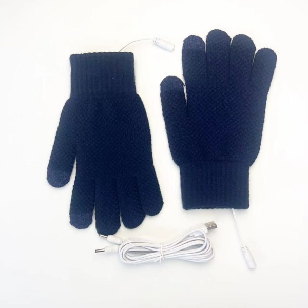 Eluppvärmda handskar USB Uppladdningsbara stickade thermal termohandskar män kvinnor Qing