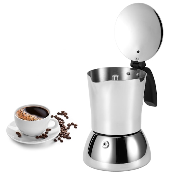 Kaffebryggare i rostfritt stål, Mocha-kanna, extraktionskanna 304 för hem och kommersiellt bruk, hållbar och lätt att rengöra, kaffebryggare för barista