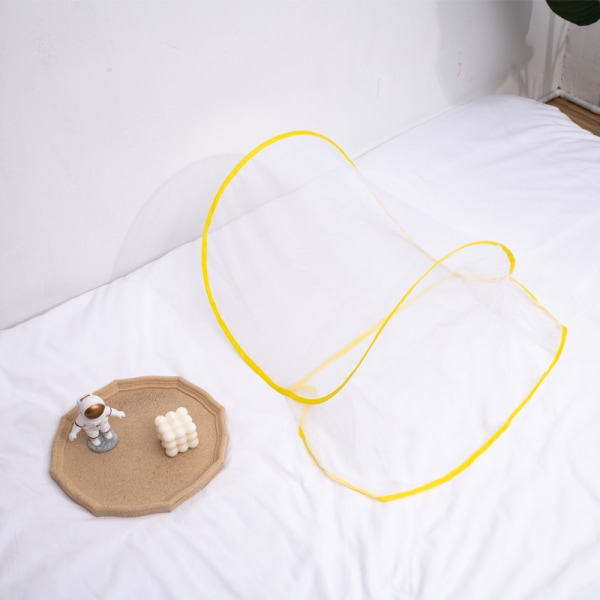 Ultralätt bärbart pop-up myggnätstält, minivikbart myggnät för huvud, sovsäck insektsnät, lämpligt för sängkläder Camping resegård gul