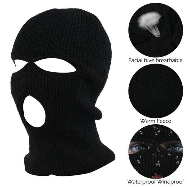 Varm Unisex Balaclava Mask med 3 Hål för Vinter Fluorescent Yellow