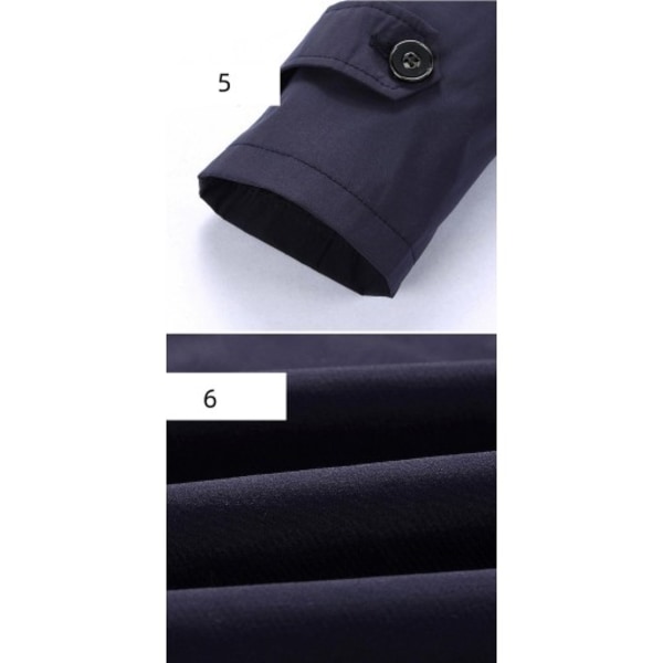 Windbreaker mellanlång kappa för män Trendig stilig herrkjol Business Casual jacka blue XL