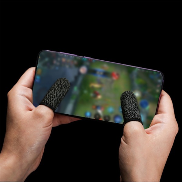 Spel-Fingerhylsor för Mobila Spelkontroller, Tumhylsa med Andningsbar Halksäker Svart Kant, Pekskärm Fingeröverdrag för Effektivt Spelande