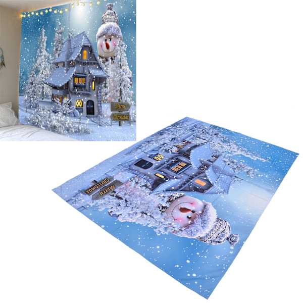 Jultomte Gobeläng 200x150cm Dekorativ Väggbonad Filt för Sovrum Vardagsrum Fester Heminredning