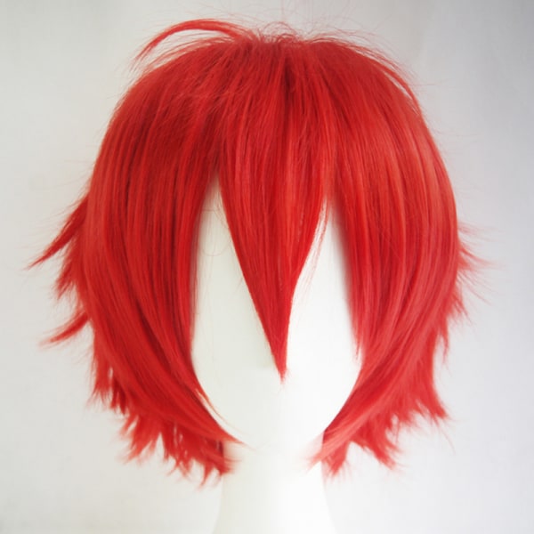 Kort peruk herr Cosplay peruk färg peruk Anime peruk för män Cosplay set kort hår red