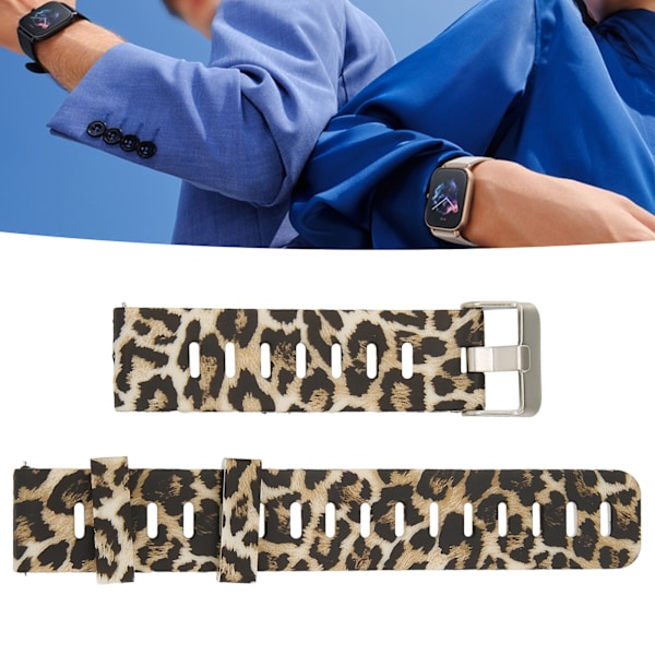 Amazfit GTR 3 Silikonarmband Ersättning 20mm Elastiskt Sportband Leopard Design Kompatibel med Amazfit GTR 3 Smartwatch