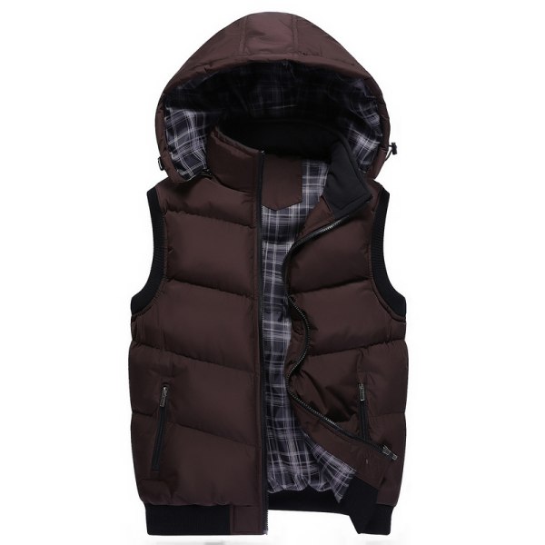 Väst Herrar Gilets Casual Utomhus Quiltat Bodywarmer Utomhus Sport Dunväst Sportjacka Ytterplaggvästar coffee M