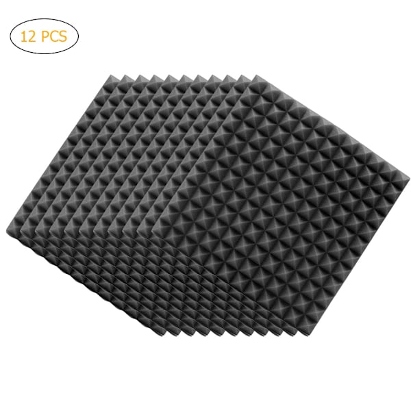 Studio Akustikbehandlingspaneler 12-pack Pyramid Ljudabsorberande Skumplattor för Hemmastudio, Teater, Musikrum, Kontorsljudisolering
