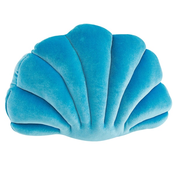 Sea Beach Pilgrimsmussla Shell Bäddsoffa Kudde Dekoration Lyx Shell Fylld Kudde För Sovrum Living blå