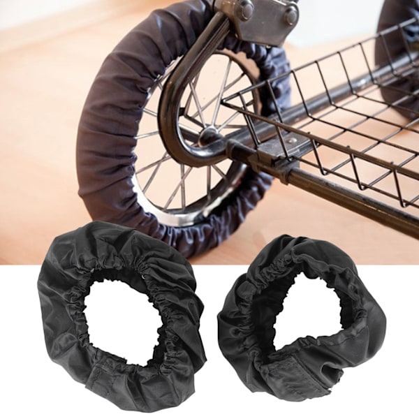 Vagn Hjulskydd 2-pack, Oxfordtyg Dammskydd Spädbarnsvagn Däckskydd för Små Hjul 12-16cm Diameter, Hållbar och Vattentät