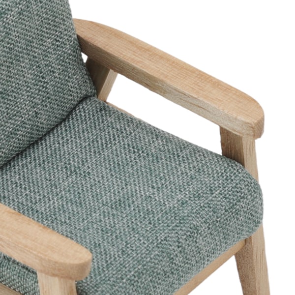 1:12 Skalmodell Japansk Stil Miniatyr Soffa, Grågrön Tyg Fåtölj, Enstaka Vardagsrums Möbel Dekoration för Miniatyr Samlare