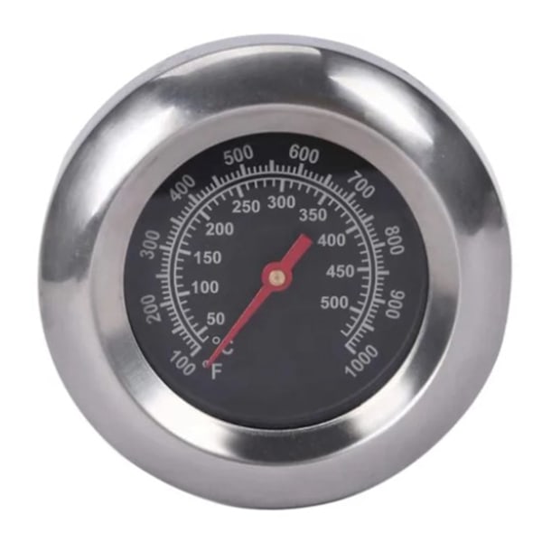 Grilltermometer i legeringstål, M10-gänga, hög precision, tydlig skala, enkel montering för kök, camping