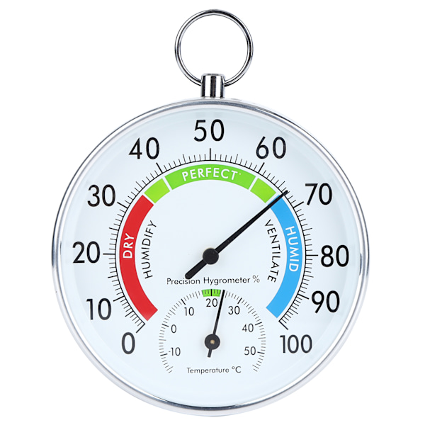 Hemma Termometer Hygrometer Väggmonterad Temperatur & Luftfuktighetsmätare för Kontor Lagerövervakning, Noggranna Avläsningar, Lätt att Använda