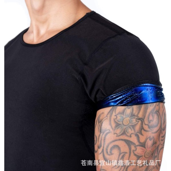Herrundertröja Shaping Vest Sweat Shaping Underkläder Tights Fitness Sport T-shirt Kompression Kort ärm blue S