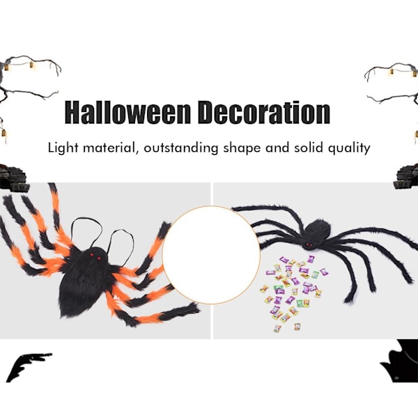 Jätte Spindel Halloween Kostym Ryggsäck för Barn & Vuxna, Inomhus Utomhus Trädgårdsfest Dekorationer Tillbehör Kostym