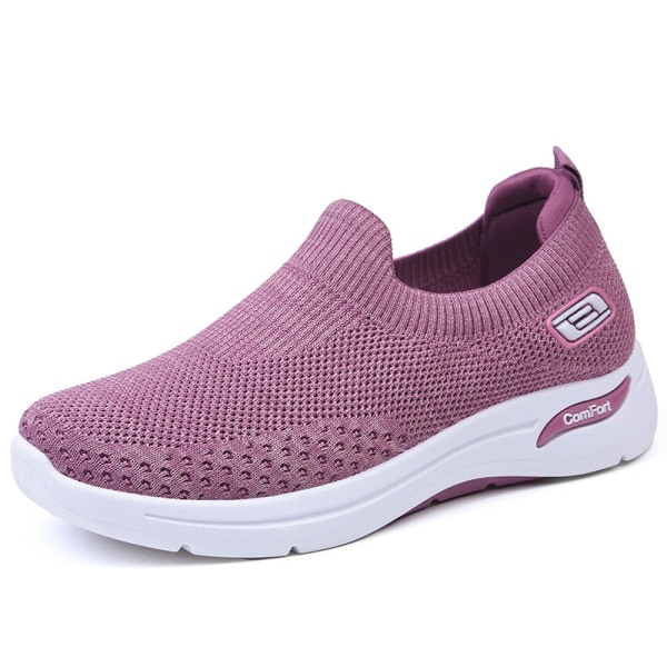 Casual Walking Sneakers för kvinnor Mode Andas Enkla Lättvikt Bekväma Sneakers purple 41