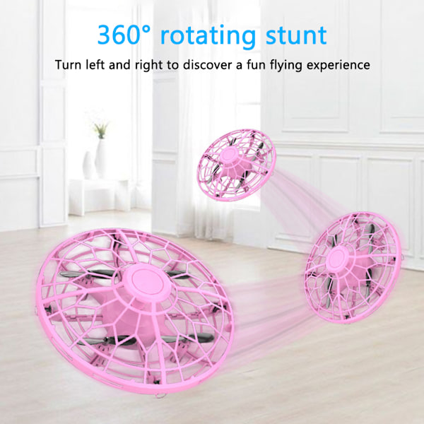 Mini Handdriven Inomhusflygande Drone för Barn, LED UFO Leksak med USB Laddningsbart Batteri, Födelsedagspresent för Pojkar och Flickor