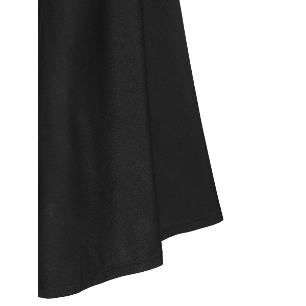 Medeltida kappa huvklänning för kvinnor renässans gotisk hög låg vintage långärmad Steampunk hoodie klänningar black L